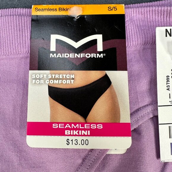Maidenform Womens Size Small 5 Panty Bikini Seamless Super Soft Lavender New - Picture 9 of 9